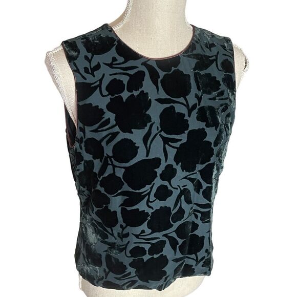 Banana Republic Velvet Burnout Button Back Silk Blend Top - Picture 11 of 16